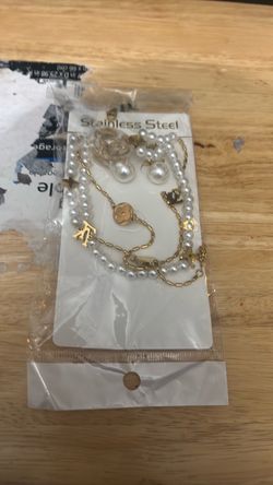 Stainless Steel Pearl Jewelry Set