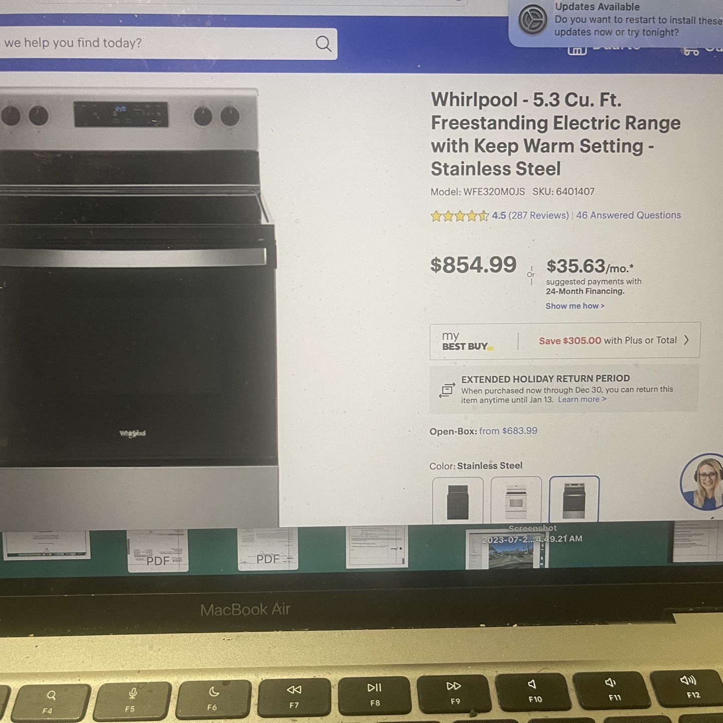 Brand New Whirlpool Electric Range Oven