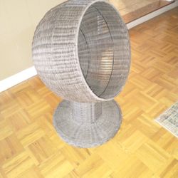 Mid Century Style Cat Bed, Wicker