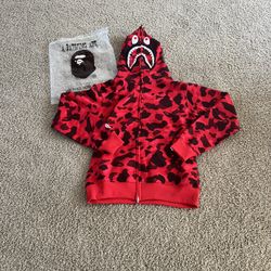 Red Bape Hoodie Size Large