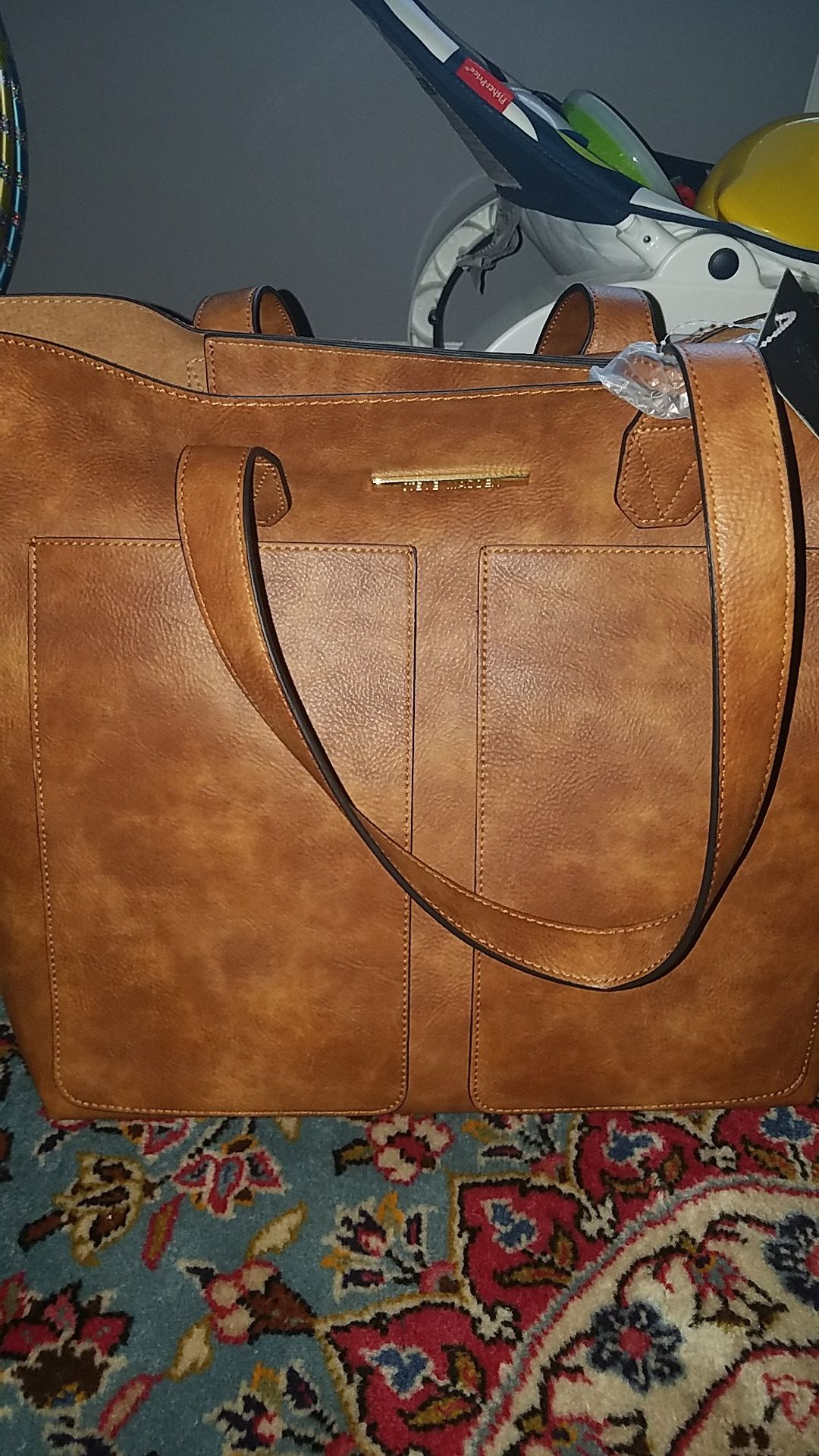Steve Madden Cognac Bnellie Tote Bag