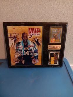 SHAQUILLE O'NEAL MVP 3 IN A ROW PLAQUE