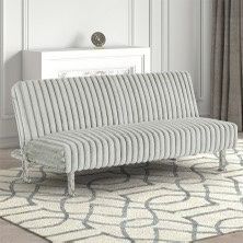 Modern Brand New Light Grey Futon Sofa Bed Corduroy Trending Fabric 