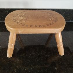 Vintage 1960's Wooden Child's ABC's Elf Stool