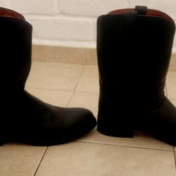 Black Cowboy Boots For Men Size 12.5 Wide  