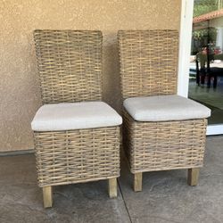 2 Wicker Chairs From Restoration Hardware 
