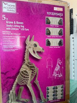 Home Accents Holiday 5ft Skeleton Dog with LCD Eyes