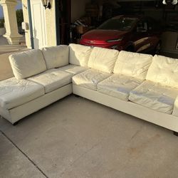 Free — sectional leather sofa (some tears, see photos)