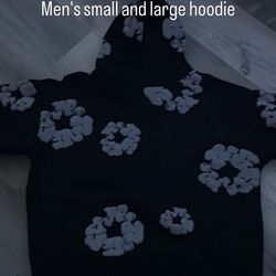 Black and grey Denim tear hoodie size small n large