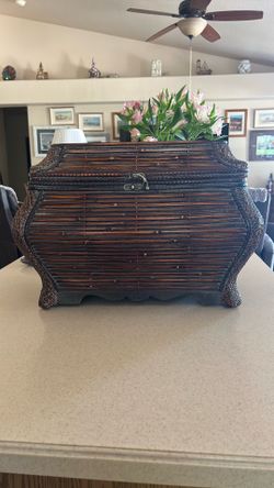 Bamboo and Wood Treasure Chest