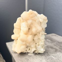 Large Peach Stilbite & Apophyllite Crystal Cluster – Natural Mineral Specimen