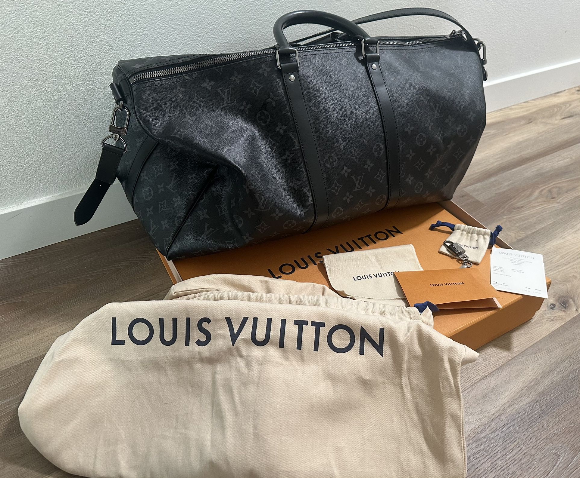 Louis Vuitton Keepall Bandouliere 50, Leather Monogram