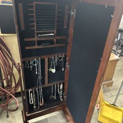 Floor Mirror Jewelry Armoire