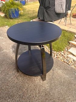 Modern End Table 23” Top & Stainless Legs