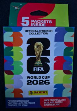2026 Panini FIFA World Cup Soccer Sticker Collection Eco Hanger Pack Box 5 Packs
