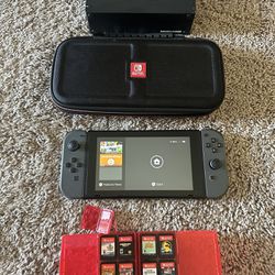 Nintendo Switch With Memory Card And Games