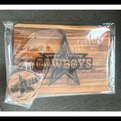 Team Laser Engraved Cutting Board And Coaster Set