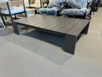 OUTDOOR PATIO ALUMINUM COFFEE TABLE  Width (in)	56.3 Depth (in)	31.5 Height (in)	11.8 Weight (lb)	41.9