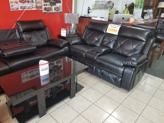 Sofa and love recliner