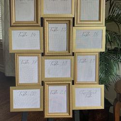 Gold “Find Your Seat” Frames For Wedding 