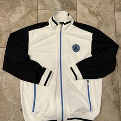 JORDAN RETRO 9 TRACK JACKET BLACK/Blue/White SIZE LARGE 