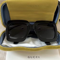 Gucci Grey Gradient Oversized Square Sunglasses 