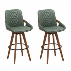 4 Modern upholstered four stools furniture kitchen bar green contemporary swivel new Wayfair set