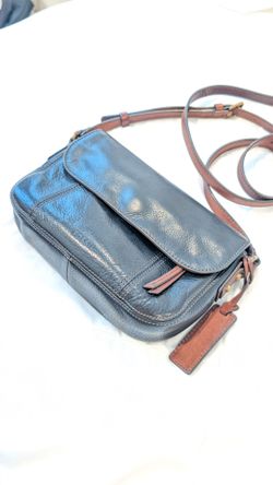 Fossil Black Leather Crossbody Bag