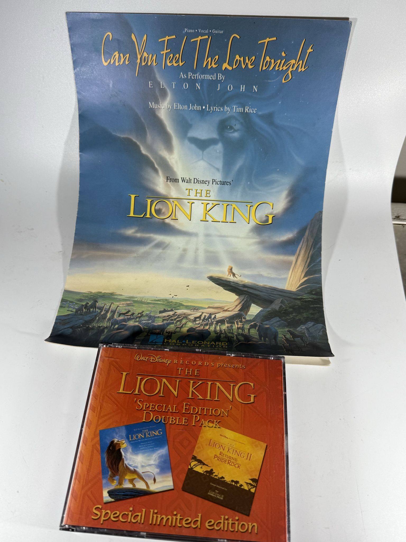 Vintage Lion King Sheet Music And Cd Sound Track With 2 Of 3 Discs