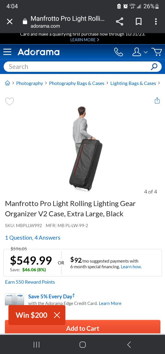 Manfrotto Carrying Case For Video equipments