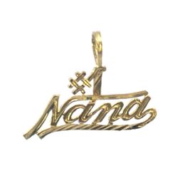 Woman’s Ladies 14k Yellow Gold #1 Nana Charm Pendant for Necklace GP3093335