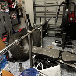 Bench Bar And Weights 