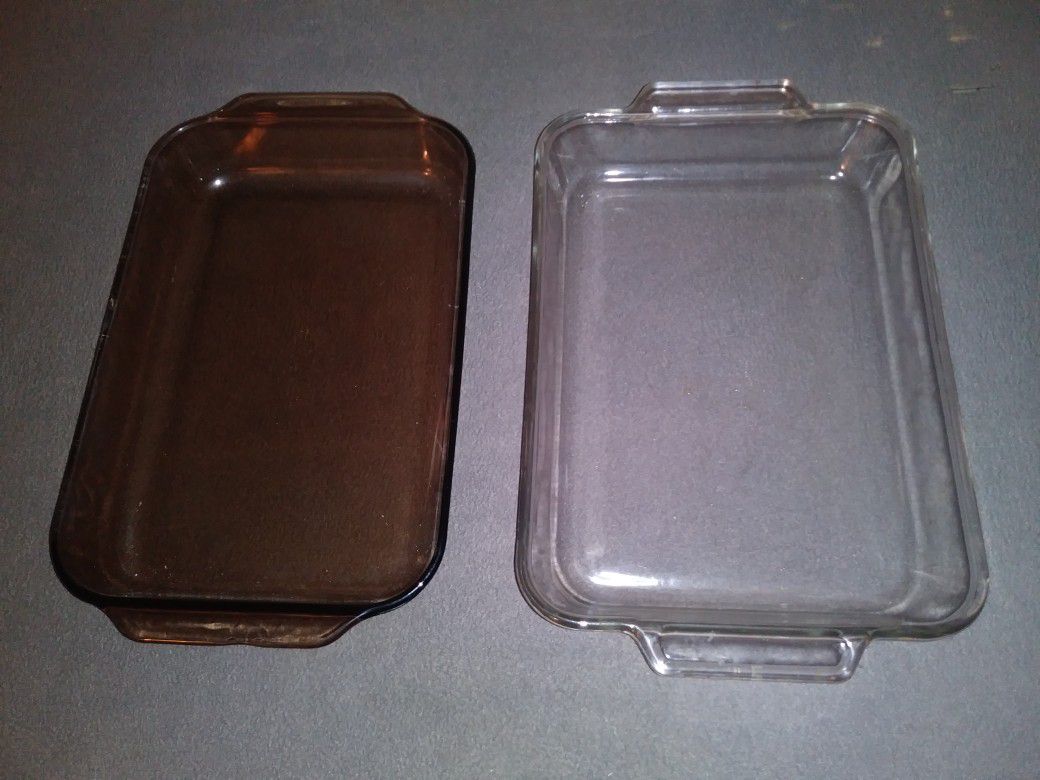 2 (Two) Large Glass Baking Pans