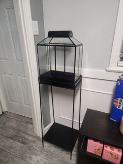 Glass Reptile Terrarium with Black Metal Stand