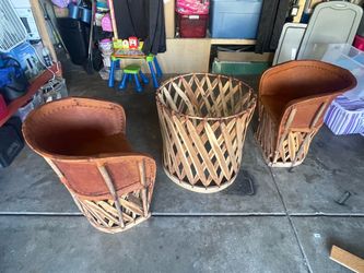 Equipale Mexican Barrel Chairs and Table Set