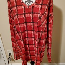 Perfectly Priscilla Light Red Fleece Size 3XL
Nwot 95% Polyester 
5% Spandex