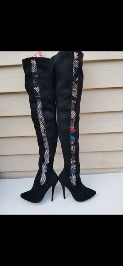 Ladies Dress Boots Size 6.5w , Black Half Side Zipper