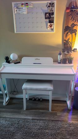 ZHRUNS White Digital Piano – 88 Keys + Bench