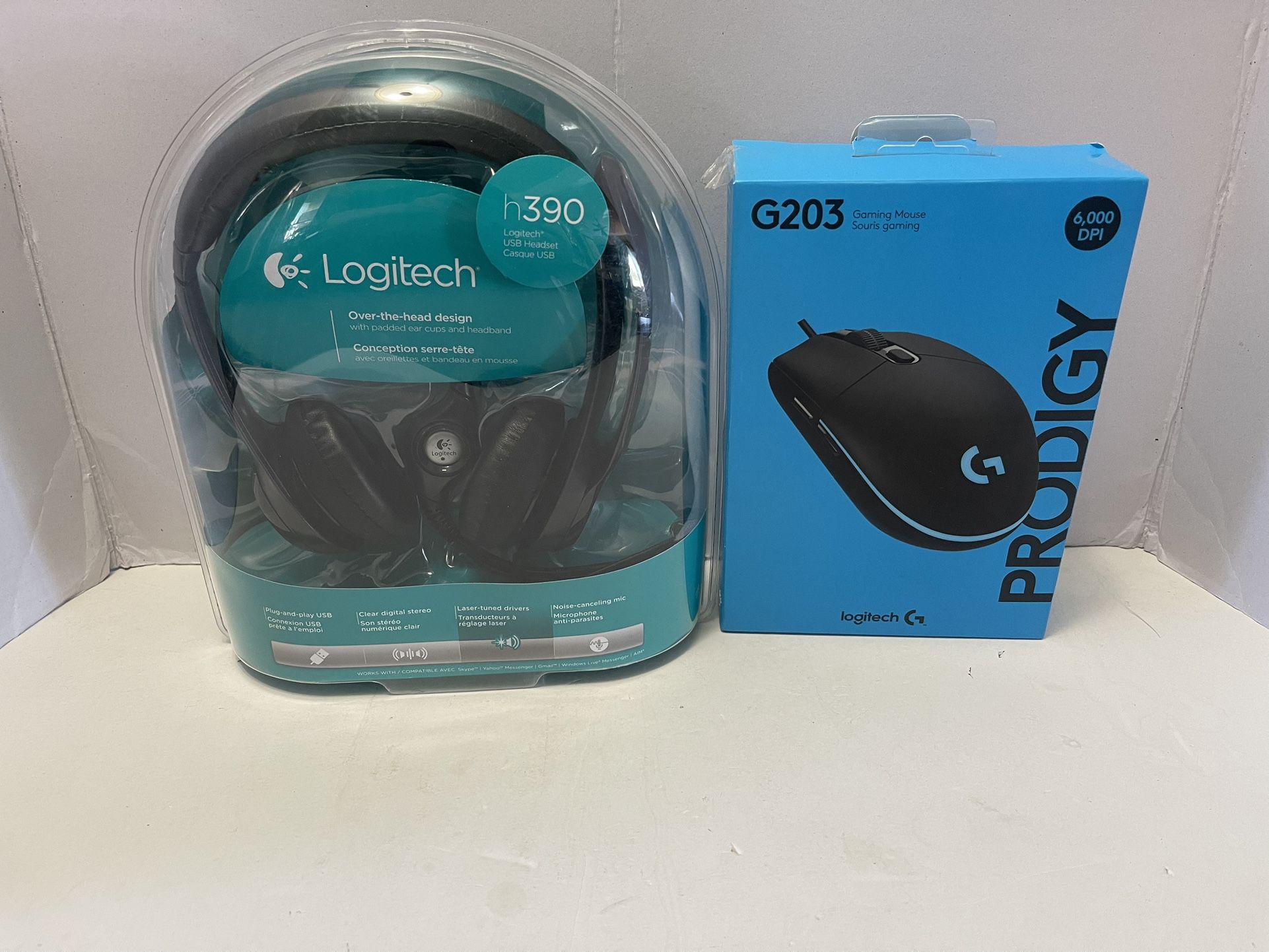 Logitech Headphones + Mouse