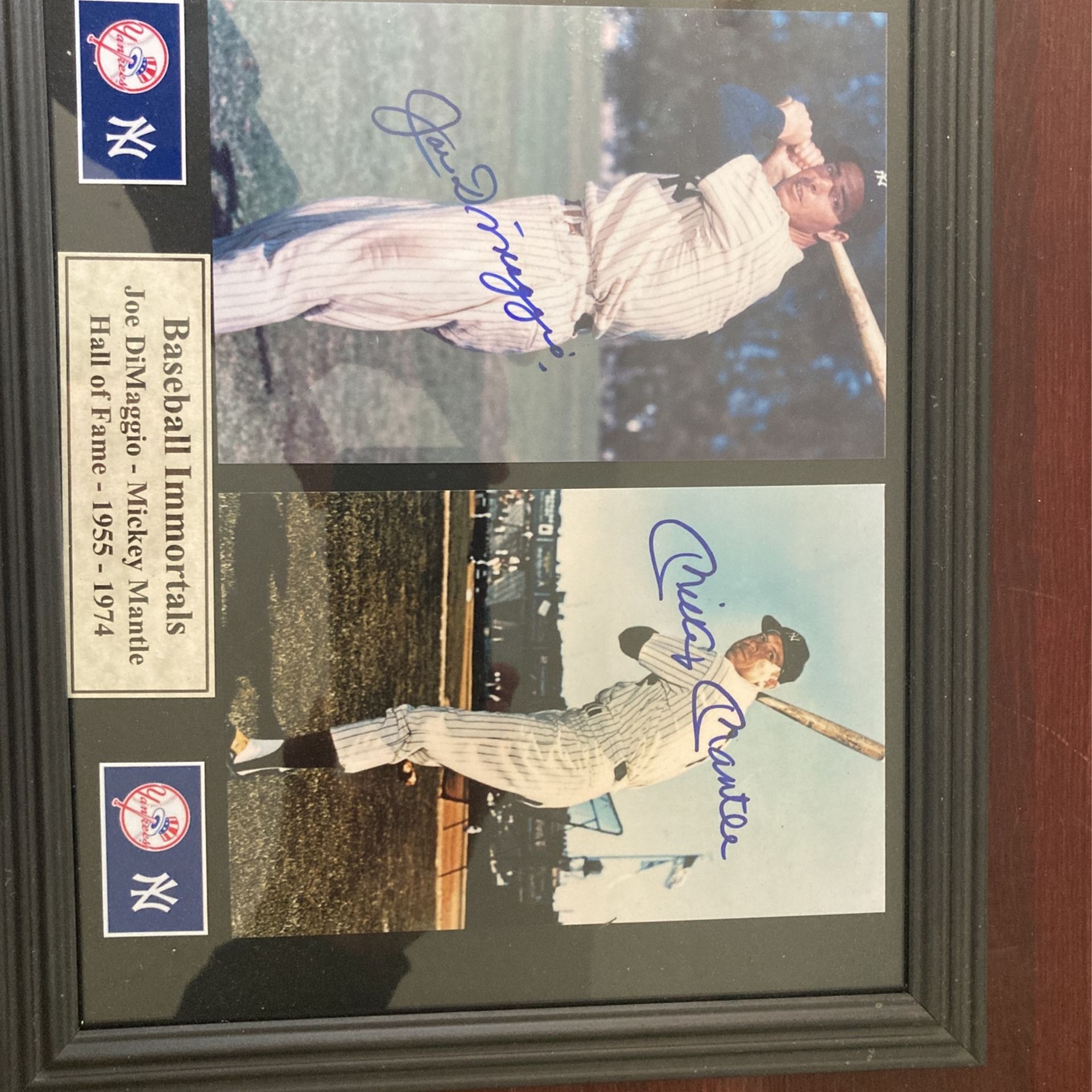 Joe DiMaggio And Mickey Mantle Signed Photo
