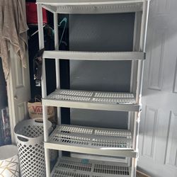 5 Tier Plastic Garage Storage Shelving Color Gray 
