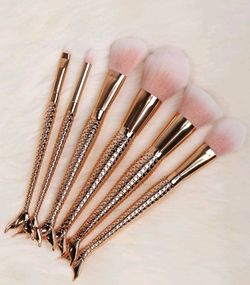 Mermaid makeup brushes Rose Gold