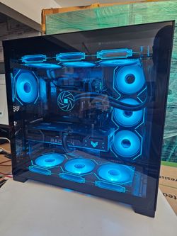 Black gaming pc i9 12900k with 9060xt 16gb