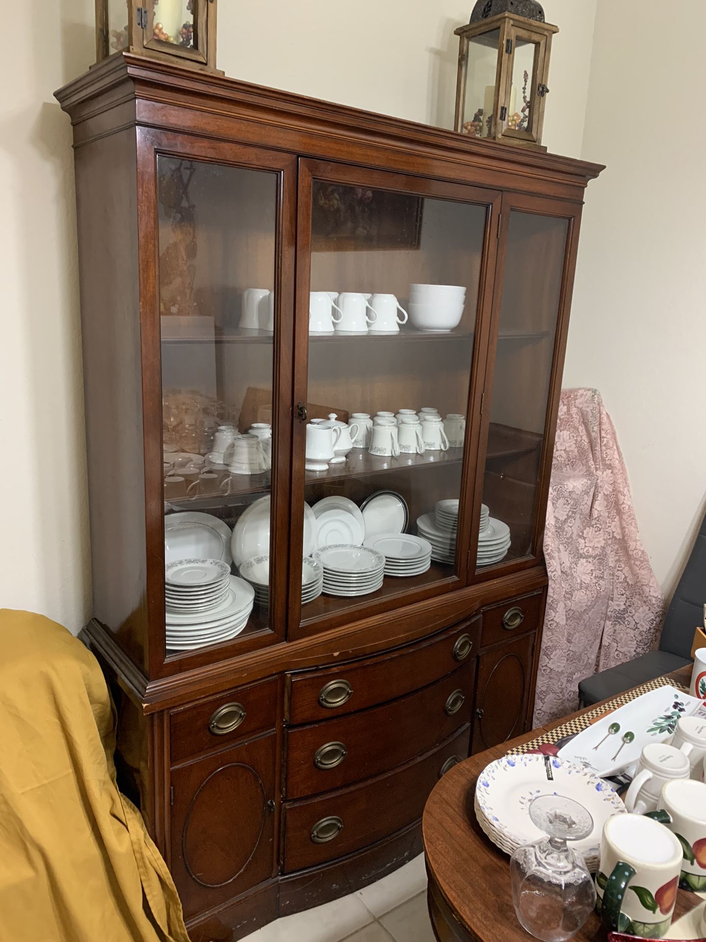 Wooden Antigue Very Heavy China Cabinet .