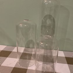Set Of 3 Glass Bud Vases With Bottle Type Shape & Small Opening On Top To Insert Flowers Or Use For Crafting