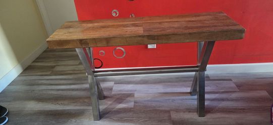 Contemporary Wood and Metal Hallway Console Table
