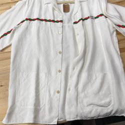 Gucci white printed crepe