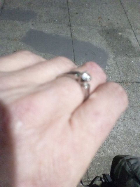 14 K White Gold Ring 1/3 Carat Diamond