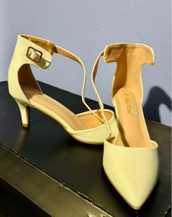 White Modest Heels Size 10