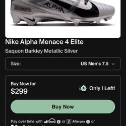 Nike Alpha Menace 4 Elite Saquon Barkley football cleats